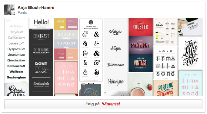 Pinterest - Anja Bloch-Hamre - Fonts