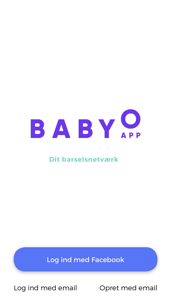 Babyo App - startskærm